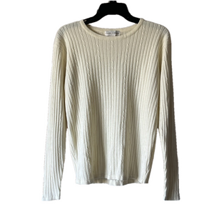 casual corner Cream Ribbed knit Women's cozy Sweater